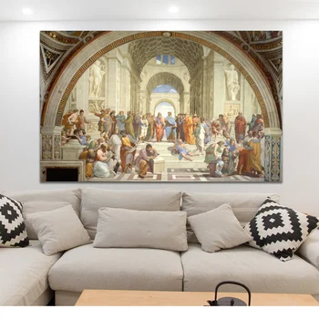 Slávny obraz Umeleckej Školy Atén Raphael, Plagáty a tlač na Plátno na Stenu Umenie Fotografie pre Obývacia Izba Dekor Č Rám