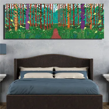Slávny Umelec David Hockney Zimné Dreva Plátno Maľovaní Plagátov Vytlačí Quadros Umenie Obrázok Pre Obývacia Izba Cuadros