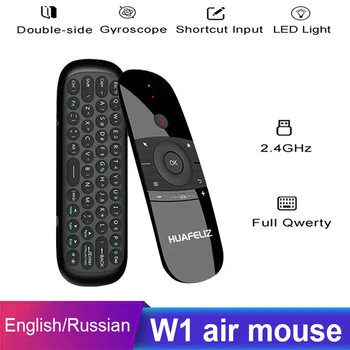 Smart Air Mouse Bluethooth Pre Android TV BOX PC Wechip W1 Rechargeble Mini 2.4 G Bezdrôtovej Klávesnice Dvakrát Bočné, Diaľkové Ovládanie