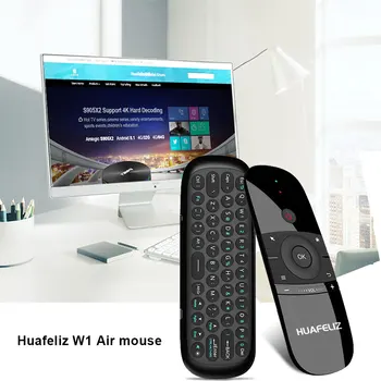 Smart Air Mouse Bluethooth Pre Android TV BOX PC Wechip W1 Rechargeble Mini 2.4 G Bezdrôtovej Klávesnice Dvakrát Bočné, Diaľkové Ovládanie