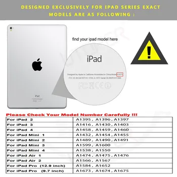 Smart Case Pre iPad 4 3 2 Prípad PU Kožené Kryt Pre iPad Mini 1 2 3 4 7.9