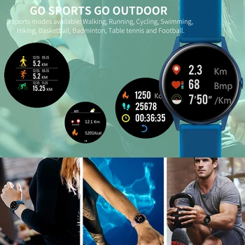 Smart Hodinky DT88 Kolo Obrazovke Srdcovej frekvencie, Krvného Tlaku Inteligentné Fitness Tracker Smartwatch IP68 Nepremokavé Športové Kapela Ženy