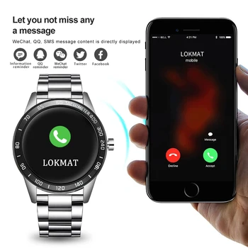 Smart Hodinky mužov Kovový Remienok kapela Bluetooth Smartwatch Podporu volania Informácie Srdcového tepu, krvného tlaku Fitness tracker