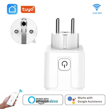 Smart Plug WiFi Bezdrôtové EÚ/FR 16A Zástrčku Zásuvky Hlas, Diaľkové Ovládanie Práce S Domovská stránka Google Alexa Inteligentný Život Mini