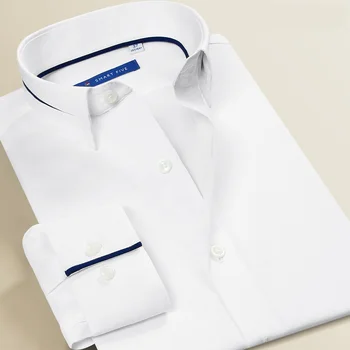 Smart Päť Šaty Dlhý Rukáv Košele Mužov Slim Fit Camisa Masculina Modis Formálne Business Strany Biele Pánske Tričko Plus Veľkosti 6XL