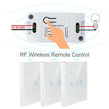 Smart Wireless Touch Prepínač 433Mhz RF Light Switch Bezdrôtový Panel Prepínať Diaľkové Ovládanie Vysielač, Prijímač Stene Panel Prepínač