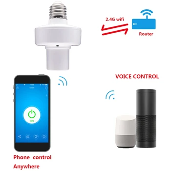 Smart Žiarovky Adaptér objímky Base AC WiFi Smart Život Ewelink Bezdrôtové Ovládanie Hlasom s Alexa Domovská stránka Google E27 E26 85-26
