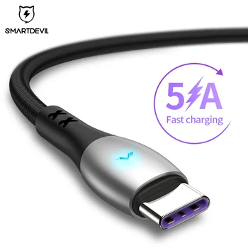 SmartDevil 5A Rýchle Nabíjanie USB C Typ C Kábel pre Huawei Lite Pro USB Nabíjací Kábel pre Huawe Pre Samsung adaptér Kábel