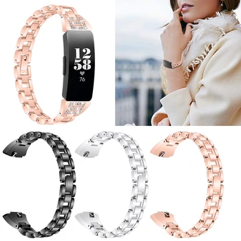 Smartwatch Komfortné Príslušenstvo Pre Mi Band 4 Diamanty z Nehrdzavejúcej Ocele Sledovať Pásmo Pre Fitbit Inšpirovať/Inspire HR Veľkoobchod