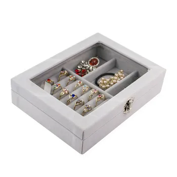 SME Prachotesný Flanelové Šperky Box Úložný Krúžok Displej Prípade Lady Šperky Organizátor pre Náušnice Joyeros Organizador De Joyas