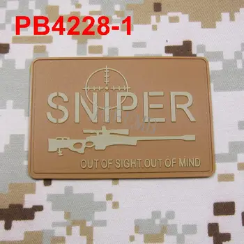 SNIPER Z DOHĽADU.Z MYSLE Morálku Vojenskej Taktiky 3D PVC Patch Odznaky