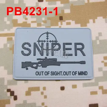 SNIPER Z DOHĽADU.Z MYSLE Morálku Vojenskej Taktiky 3D PVC Patch Odznaky