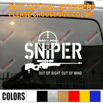 Sniper z dohľadu z Mysle Puška Odtlačkový Nálepky Zbraň Auto Vinyl vybrať veľkosť farba