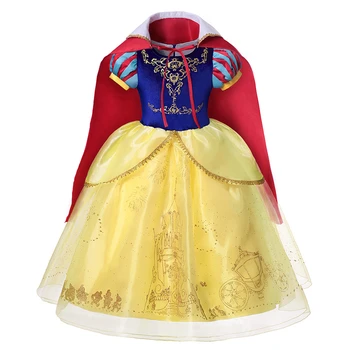 Snow White Princess Party Šaty Deti Vianočné Cosplay Oblečenie Krátke Kvetinovej Čipky A Tylu Šaty Pre Dievčatá