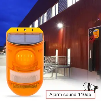Solárne Svetlo, Svetla, Alarm, Diaľkové Ovládanie Alarmu Svetlo Zvierat Jednotky LED Detektor Pohybu 110db Alarm Nepremokavé Bezpečnostná Siréna Svetlo