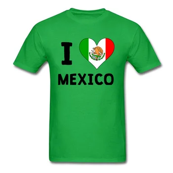 Som Rád, Mexiko T Shirt Mužov Srdce Flag T-shirt Novinka Školy Oblečenie Bavlna Tees Mexiko Vlajka Tričko Sivej Topy O-krku