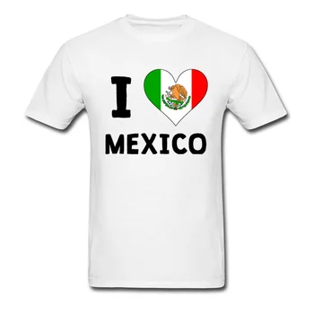 Som Rád, Mexiko T Shirt Mužov Srdce Flag T-shirt Novinka Školy Oblečenie Bavlna Tees Mexiko Vlajka Tričko Sivej Topy O-krku