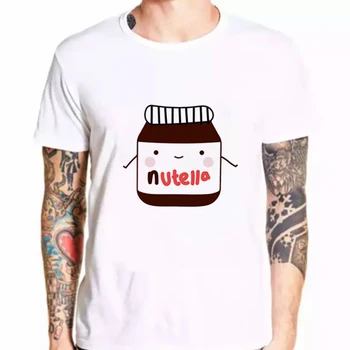 Som Rád, Nutella Kawaii T Shirt Mužov Harajuku Ullzang Módne Unisex tričko Graphic Tee Cartoon Tričko kórejský Gotický Pánske Oblečenie