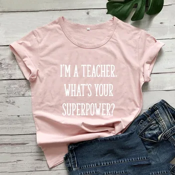 Som Učiteľ Vtipné Tričko Ženy Top Harajuku Bavlnené Tričko Ženy T-shirt Čierna Camiseta Mujer Príležitostné O-neck Tee Tričko Femme