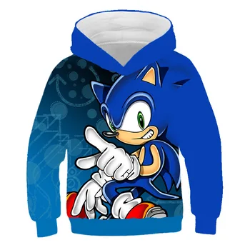 Sonic 3D Nový Módny pulóver Deti Hoodies Bežné Dlhý Rukáv Mikina 3D chlapci/dievčatá Oblečenie Rodič-dieťa v Štýle Kreslených Kabát