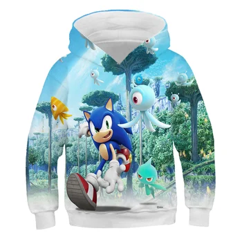 Sonic Ježek, Mikiny Cartoon Chlapci Dievčatá Hoodies 2020 Jeseň Nové Deti Streetwear Tlač 3D Módne Oblečenie