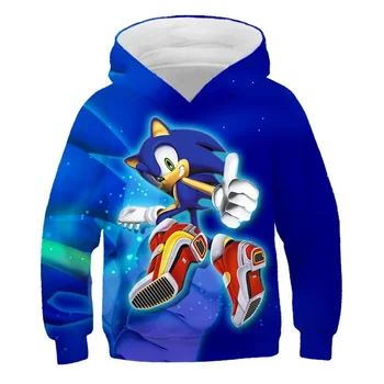 Sonic Ježek, Mikiny Cartoon Chlapci Dievčatá Hoodies 2020 Jeseň Nové Deti Streetwear Tlač 3D Módne Oblečenie