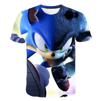 Sonic The Hedgehog Dievčatá Oblečenie 3D Deti T-shirt Letné Topy Baby Chlapci Oblečenie Mario Lete Komiksu, Anime T Shirt Darček k Narodeninám