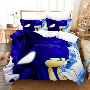 Sonic The Hedgehog King Size Postelí Nastaviť Perinu obliečky na Vankúše Obliečky posteľné Prádlo pre Deti, Dospelých Twin Plný King Size Queen