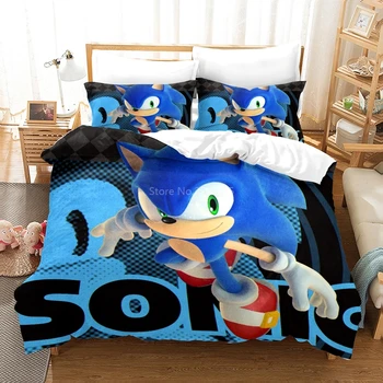 Sonic The Hedgehog King Size Postelí Nastaviť Perinu obliečky na Vankúše Obliečky posteľné Prádlo pre Deti, Dospelých Twin Plný King Size Queen