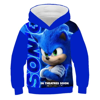 Sonic the Hedgehog Oblečenie Letné Cool 3D Deti Hoodies Dievčatá Rodiny košele Chlapci hoodies Mario Mikina Jeseň Detí Topy