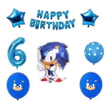 Sonic the Hedgehog Strana navrhne Deti Fólie Balónikov Super Hrdina Sega Hra Fanúšikovia Tému Party Dieťa Narodeniny Dekorácie Ballon