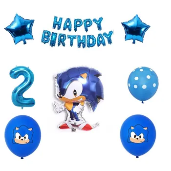 Sonic the Hedgehog Strana navrhne Deti Fólie Balónikov Super Hrdina Sega Hra Fanúšikovia Tému Party Dieťa Narodeniny Dekorácie Ballon