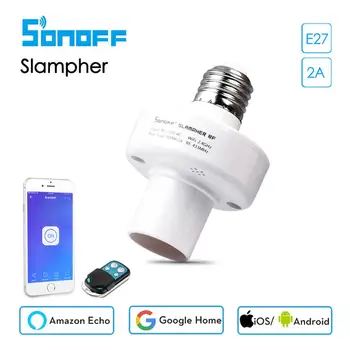Sonoff Slampher E27 Wifi Žiarovka Pätica 433 RF Diaľkové objímky Smart Home Automation pre Alexa domovská stránka Google