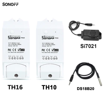 Sonoff TH 10A/16A Smart wifi Prepnúť Regulátor s Teplotný senzor A Nepremokavé Vlhkosť Monitorovanie Inteligentných Domov