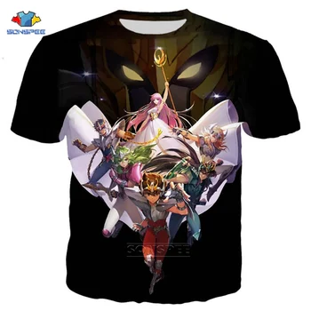 SONSPEE Lete Cool Tričko Muži/Ženy Anime Saint Seiya 3D Tlač tričká Krátky Rukáv Harajuku Štýl Tričko Streetwear Topy H56