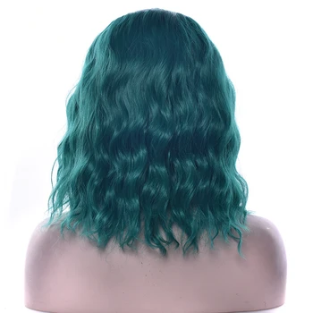 Soowee Afriky Kučeravé Zelená Hnedá Syntetické Vlasy Krátke Parochňu Ženy Príčesky Strany Vlasy, Čierna, Žltá, Červená Cosplay Parochne