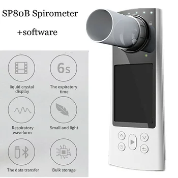 SP80B Bluetooth Digitálne Spirometer Farebný Displej Funkcie Pľúc Dýchanie Pľúcnej Diagnost USB Prenosné Zdravotnícke Zariadenie, Softvér