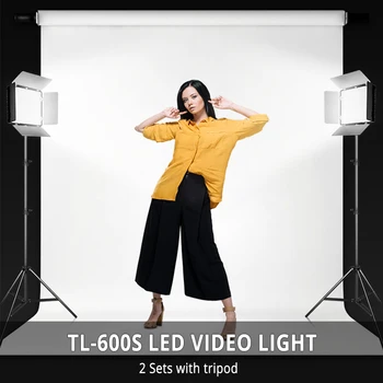 Spash TL-600S 2 Súpravy Štúdio Svetlo LED Video Svetlo pre Youtube Strieľať 600 Korálky 25W CRI90 Foto Lampa s 200 Statív Batérie