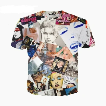 Speváčka Madonna 3D Tlač Bežné T-Shirt Nové Módne Ženy, Mužov, Hip Hop tričká