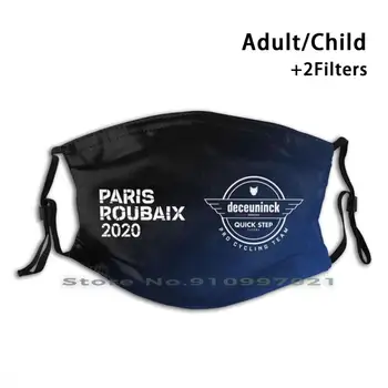 Spoločnosť Deceuninck Quick Step - Paríž Roubaix 2020 Umývateľný Opakovane Úst Tvár Masku S Filtrom Pre Dieťa Dospelých Paríž Francúzsko Roubaix