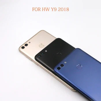 Späť Zadný Kryt Na Huawei Y9 2018 Späť na Bývanie Prípade Huawei Batérie puzdro s prstom sa dotknite FLA L22