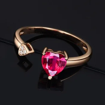 Srdce Červené Gem Crystal Prstene pre Ženy Naša Sladká Láska snubný Prsteň Ženské Šperky, Doplnky, Módne Krúžok pre Dievča