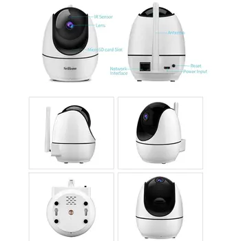 Sricam SH026 3.0 MP IP Kamera, Smart Home KAMEROVÝ Bezpečnostný Krytý Wifi, Cam, obojsmerné Audio Nočné Videnie Detekcia Pohybu Baby Monitor