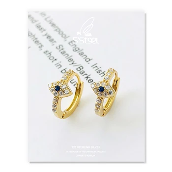 S'STEEL kórejský Náušnice 925 Sterling Silver Hoop Náušnice Darček Pre Ženy Devil ' s Eye Luxusné Earings Osobné Jemné Šperky