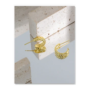 S'STEEL Nepravidelný Stud Náušnice Pre Ženy 925 Sterling Silver Náušnice kórejský Dizajnér Minimalistický Twist Earings Jemné Šperky