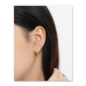S'STEEL Nepravidelný Stud Náušnice Pre Ženy 925 Sterling Silver Náušnice kórejský Dizajnér Minimalistický Twist Earings Jemné Šperky