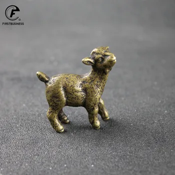 Starožitný Medi Baránok, Socha Dekorácie Pevné Brass Ovce Ornament Vintage Čaj Pet Ploche Animal Model Lásku Domova Príslušenstvo