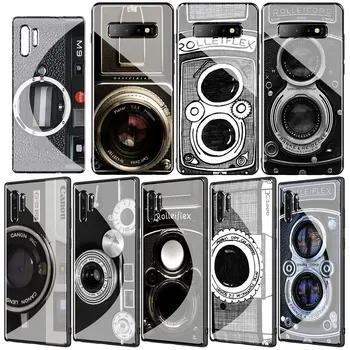 Starý štýl Vintage Camera Tvrdeného Skla Telefón puzdro pre Samsung Galaxy S20 Ultra S10 + S8 S9 S7 Okraji Poznámka 8 9 10 Plus Lite