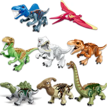 Stavebné Bloky, Hračky Jurský Dinosaur World Series Park Triceratops Indominus Rex Malé Tehly pre Deti-Deti, Chlapci Dievčatá