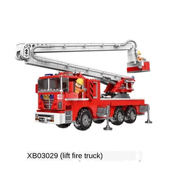 Stavebným Požiaru Truck Model Set Fire Engine Minifigures zmenší Miniatúrne Hračky pre Chlapcov, Dievčatá, Deti, Dieťa Akcie Obrázok